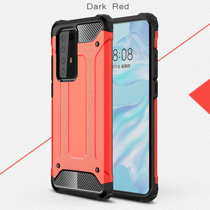 Case Huawei P40 #เคสฝาหลังเกราะป้องกัน ไฮบริด พลาสติก+TPU Heavy Duty Rugged Hybrid