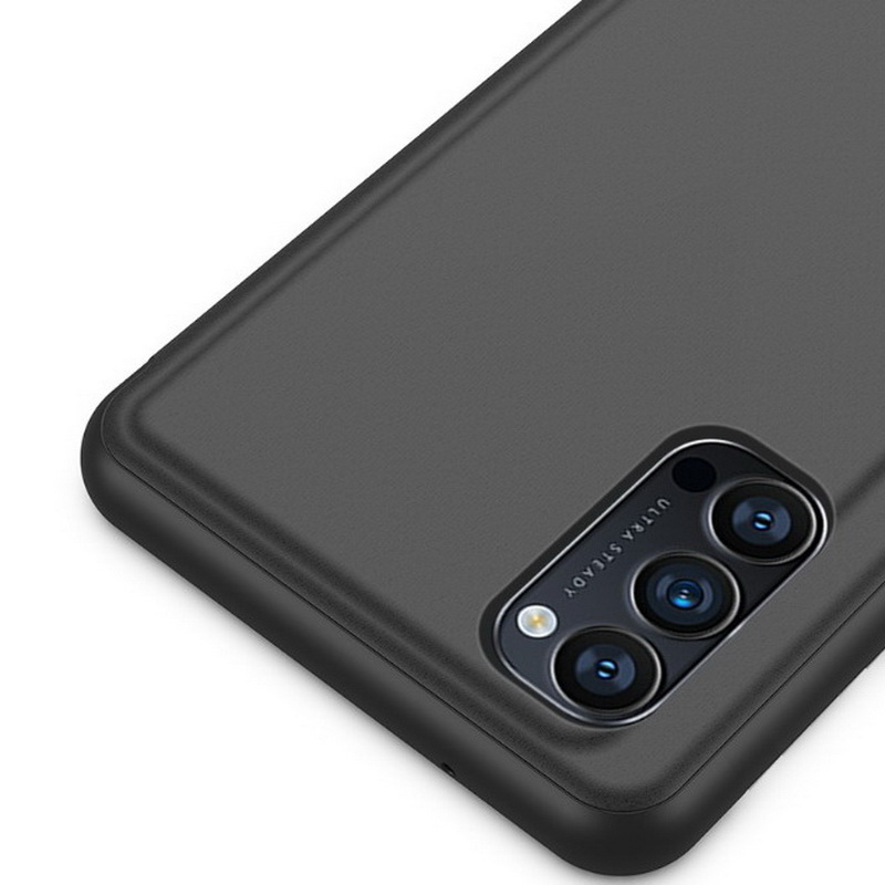 เคส OPPO Reno 5 Pro 5G #เคสฝาพับปกโปร่งแสงผิวเงา Electroplating Mirror Surface Window View