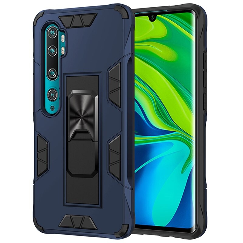 Case Xiaomi Mi Note 10 Pro #เคสฝาหลังเกราะป้องกัน ไฮบริด มีขาตั้ง Built-in Kickstand Hard PC Phone Stand Back Case Armor