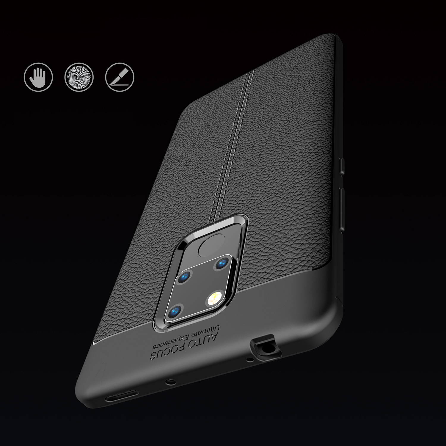 Case Huawei Mate 20 X #เคสฝาหลังTPU ผิวลิ้นจี่ช่วยป้องกันลายนิ้วมือและกันลื่นได้ดี