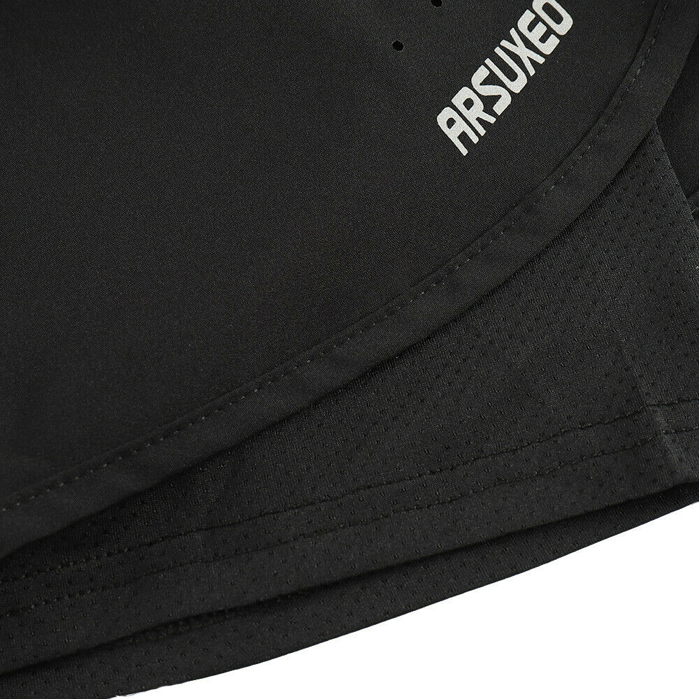 กางเกงวิ่ง ขาสั้นผู้หญิง 2-in-1 มีซับใน มีซิปกระเป๋าหลัง ARSUXEO (G7)