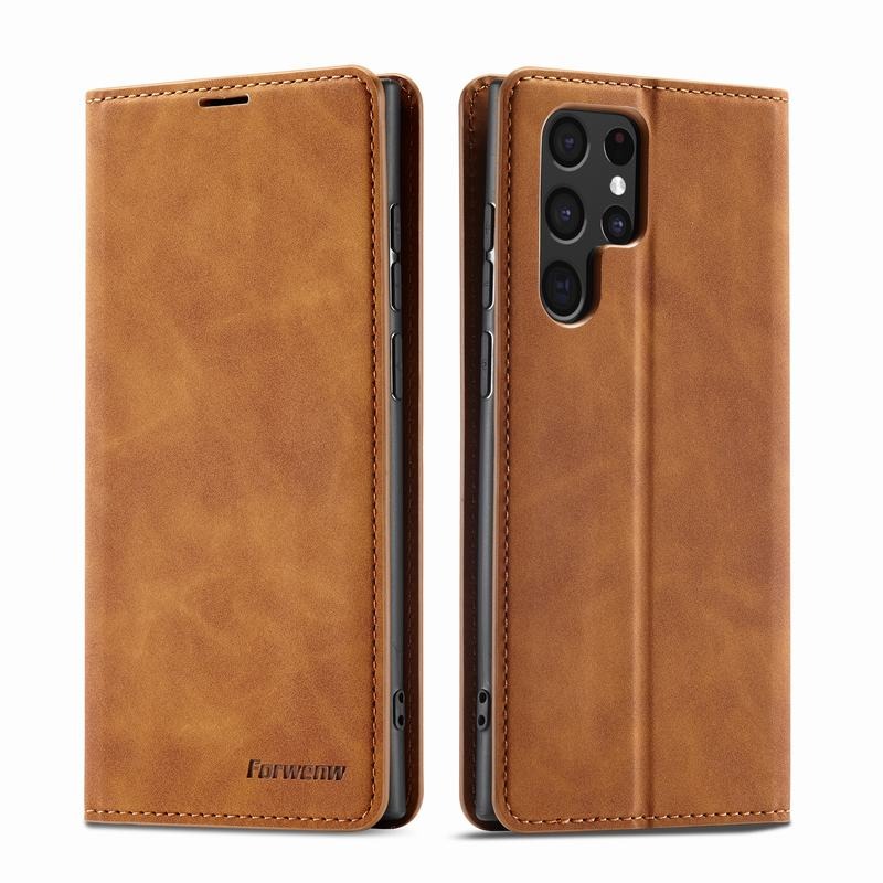 Case Samsung Galaxy S22 Ultra 5G #เคสฝาพับแบบกระเป๋าสตางค์ FORWENW Leather Wallet Case