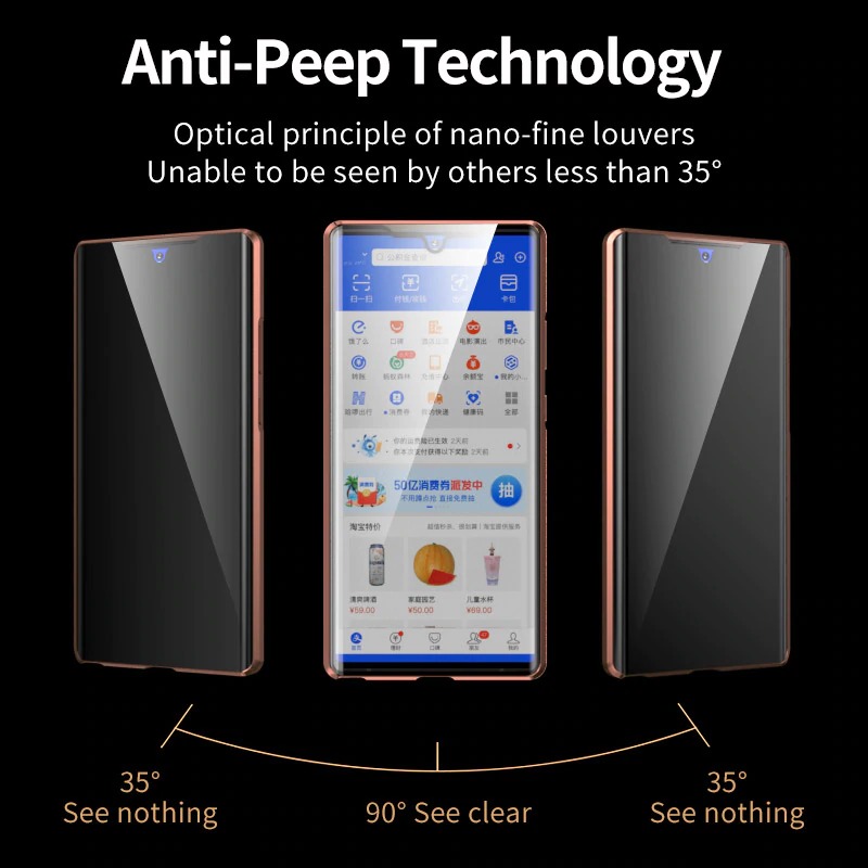 Case Samsung Galaxy S22 Ultra 5G เคสประกบหน้าหลังกระจกด้านหน้า Anti-peep Adsorption Privacy Glass ป้องกันการมองด้านข้าง ขอบโลหะดูดซับแม่เหล็ก Fully Protection Magnetic Adsorption Glass Metal Phone Protective (สินค้าตัวอย่างเลนส์กล้องหลังตรงตามรุ่น)
