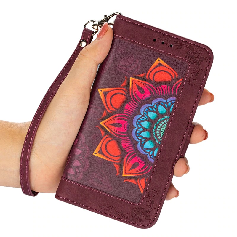 เคส Galaxy S21 Ultra 5G #เคสฝาพับหนัง PU แบบกระเป๋าสตางค์พิมพ์ลาย