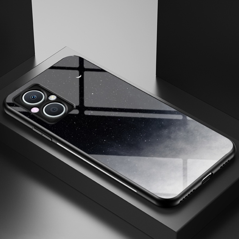 เคส OPPO Reno 7z 5G #เคสฝาหลัง Gradient Color Glass + PC + TPU Hybrid Case