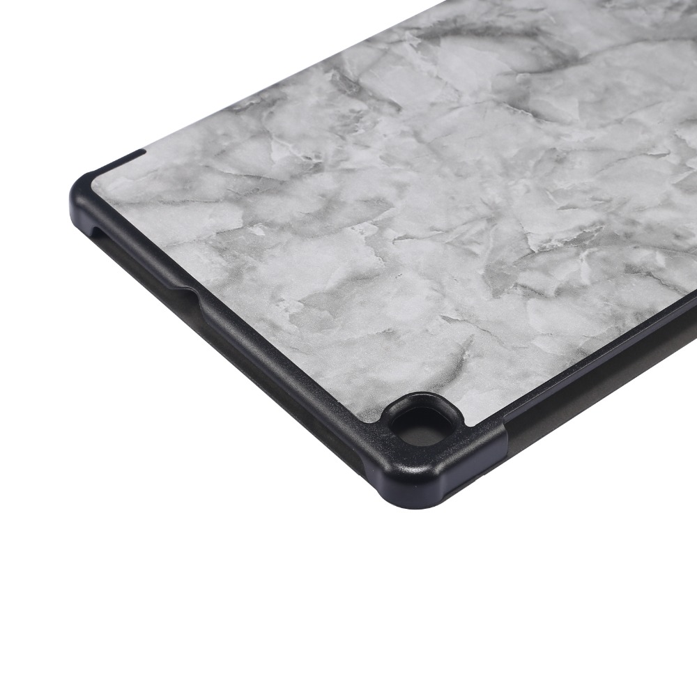 เคส Samsung Galaxy Tab S6 Lite 10.4 SM-P610 SM-P615 SM-P617 #เคสฝาพับปกสามพับลายเนื้อหินอ่อน Marble Texture Tri-fold PU Leather + PC Stand Tablet Shell