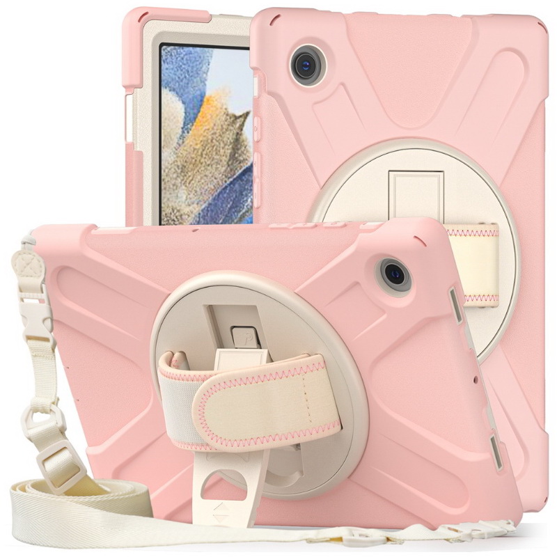 เคส Samsung Galaxy Tab S8+ 5G 12.4" #เคสฝาหลังกันกระแทกมีที่สวมมือพร้อมสายคล้องไหล่