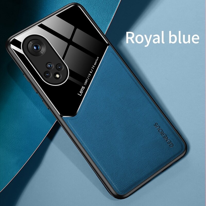 เคส Huawei Nova 9 #เคสฝาหลังไฮบริด PU +TPU + glass สีทูโทน Shockproof Leather Mirror Glass Silicone Phone Back Cover