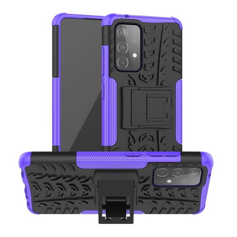 เคส Samsung Galaxy A33 5G #เคสฝาหลังกันลื่น Cool Tyre Pattern Kickstand (PC + TPU)