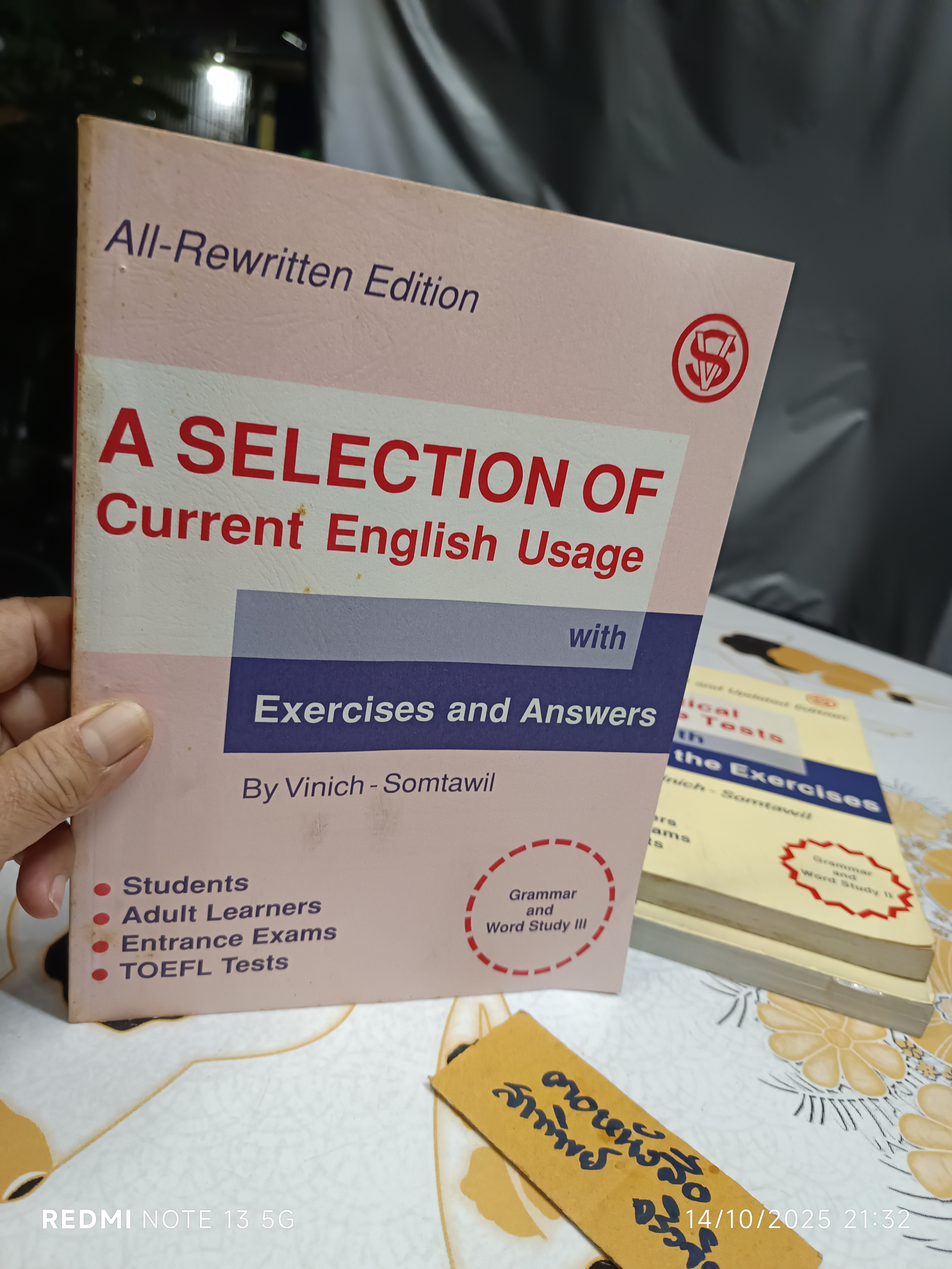 (ขายรวม 3 เล่ม) GRAMMAR and Word Study (เล่ม 1-3 ) by Vinich-Somtawil **สินค้าหมด**