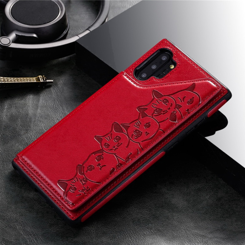 Case Samsung Galaxy Note 10+ #เคสฝาหลัง TPU เคลือบหนัง PU มีที่เก็บบัตร PU Leather Coated TPU Card Holder
