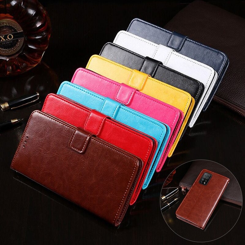 เคส Xiaomi Mi 10T #เคสฝาพับแบบกระเป๋าสตางค์หนัง PU ผิวหนังม้า Crazy Horse