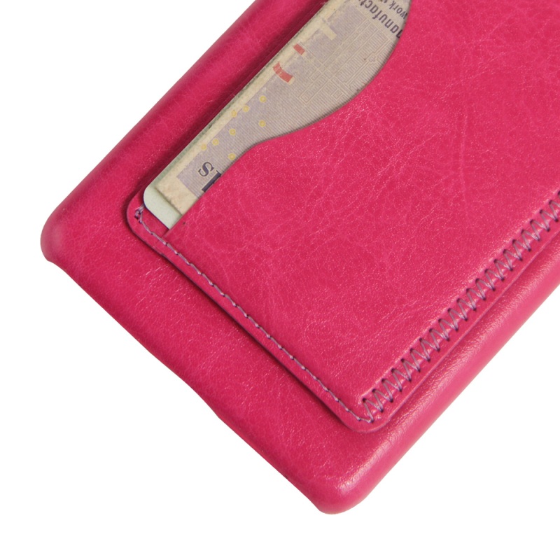 Case Huawei P9 Lite Vintage Leather Coated Hard Backมีช่องเสียบการ์ดหลังเคส