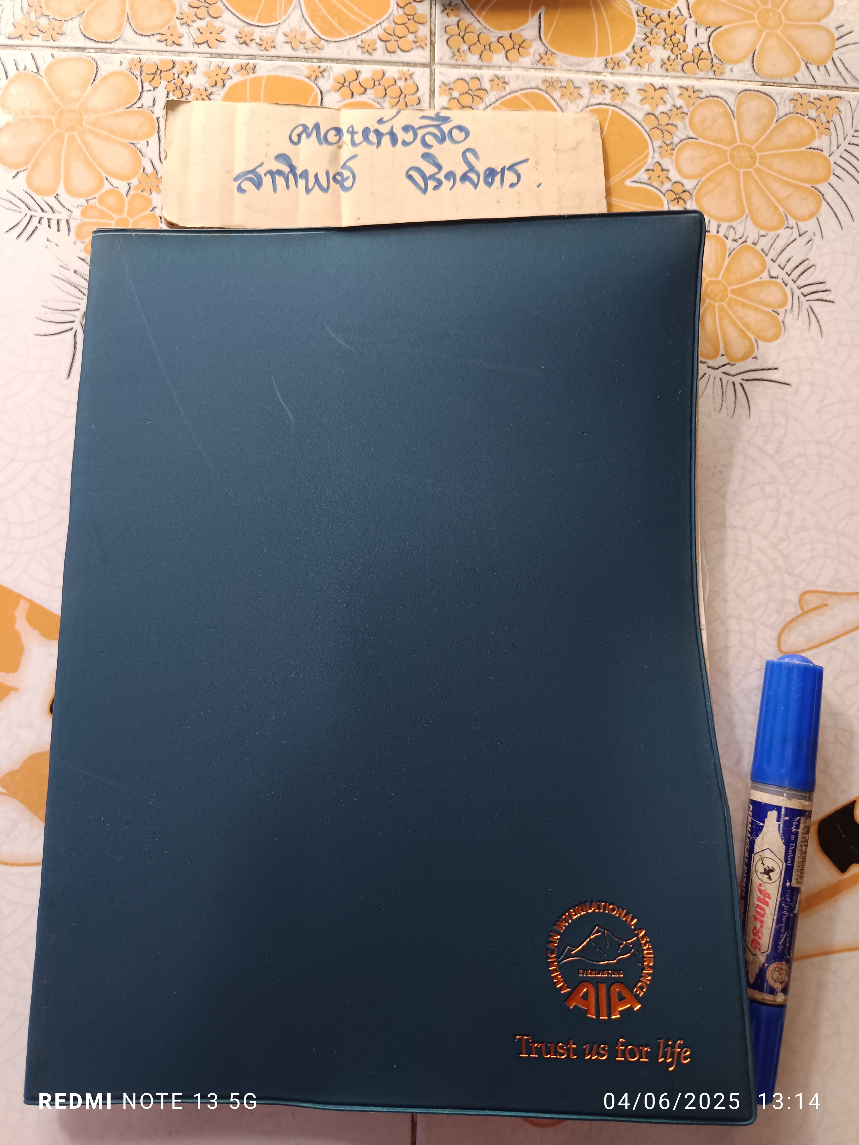 สมุดไดอารี A.I.A. เอ.ไอ.เอ.ปี.2547.. จิตรกรรมฝาผนังพระอุโบสถ วัดตรีทศเทพวรวิหาร
