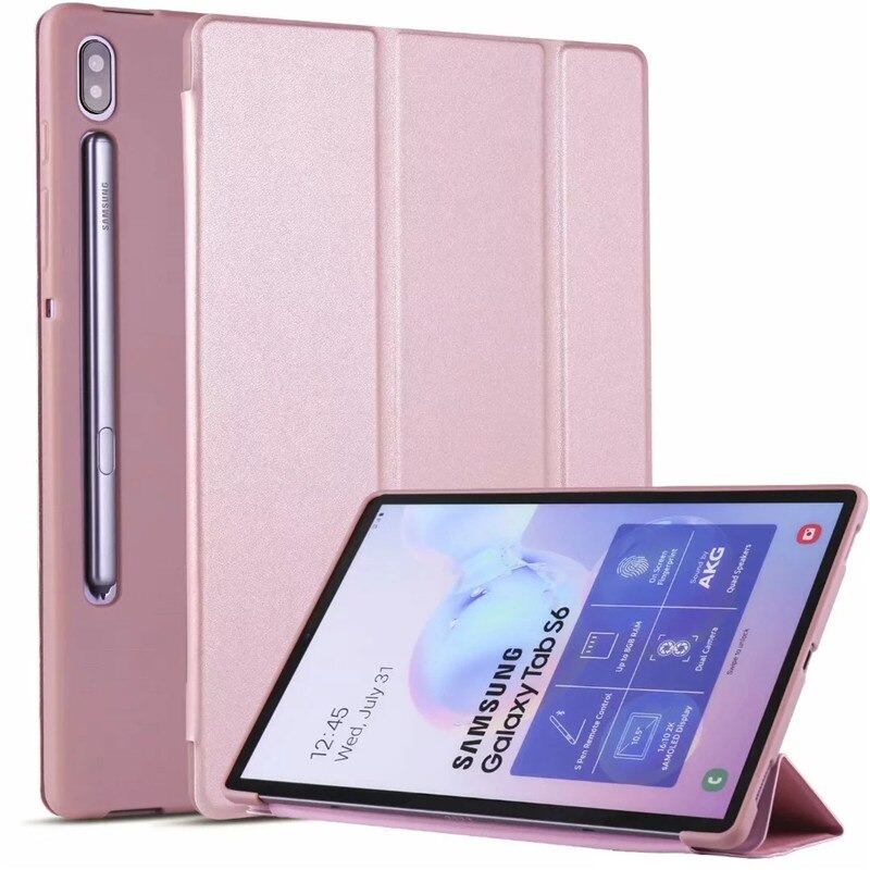 เคส Samsung Galaxy Tab S6 SM-T860 SM-T865 #เคสฝาพับหนัง PU แบบ 3 พับ Soft TPU Tri-fold Stand Leather Smart Tablet