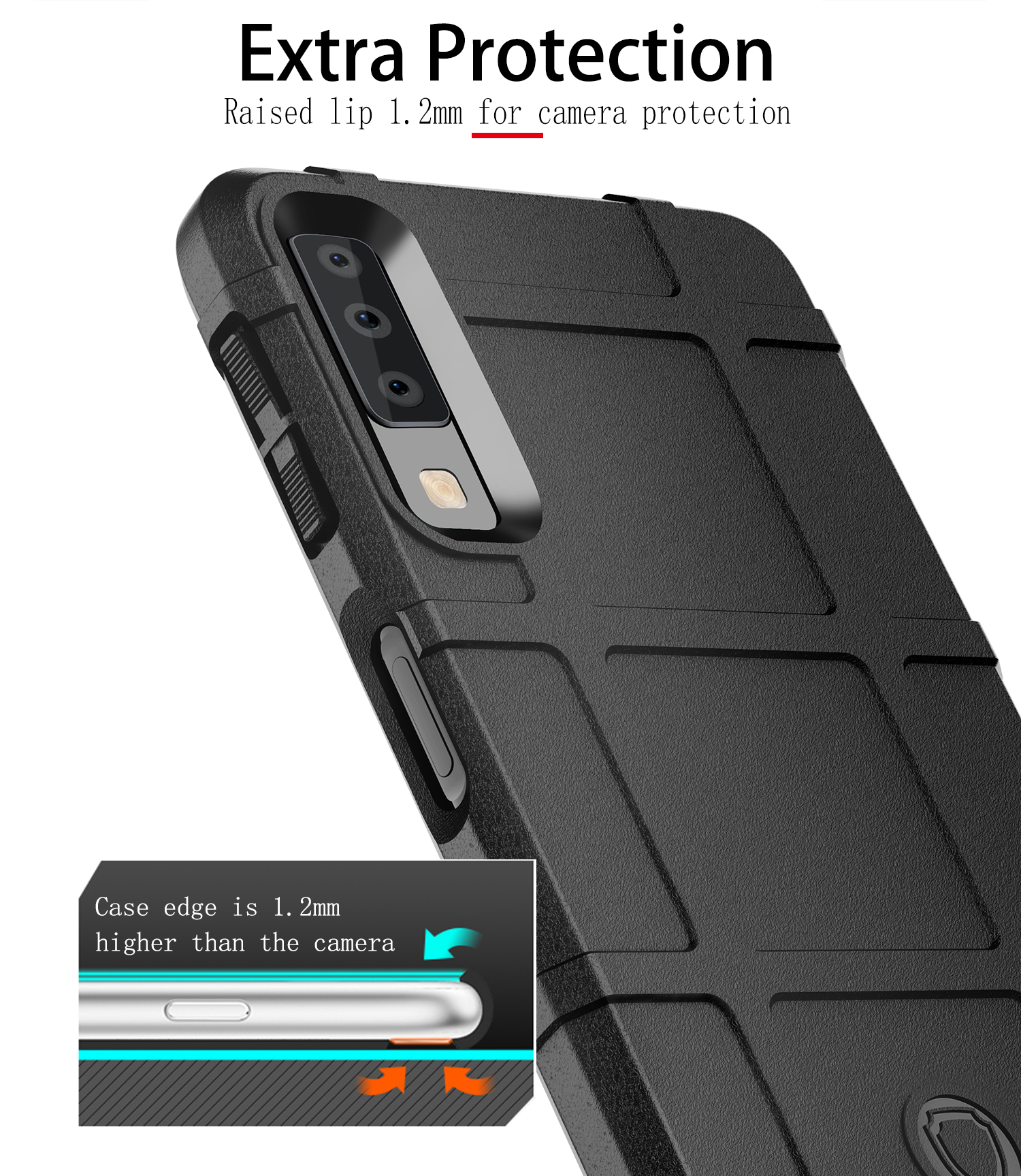 เคส Samsung Galaxy A7 (2018) #เคสฝาหลัง Rugged Shield Series Soft Silicone Shock Absorption Matte กันกระแทก