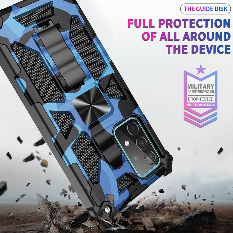 เคส Samsung Galaxy A72 / A72 5G #เคสแบบฝาหลัง ไฮบริด PC TPU + Kickstand ลายพราง Camouflage Design