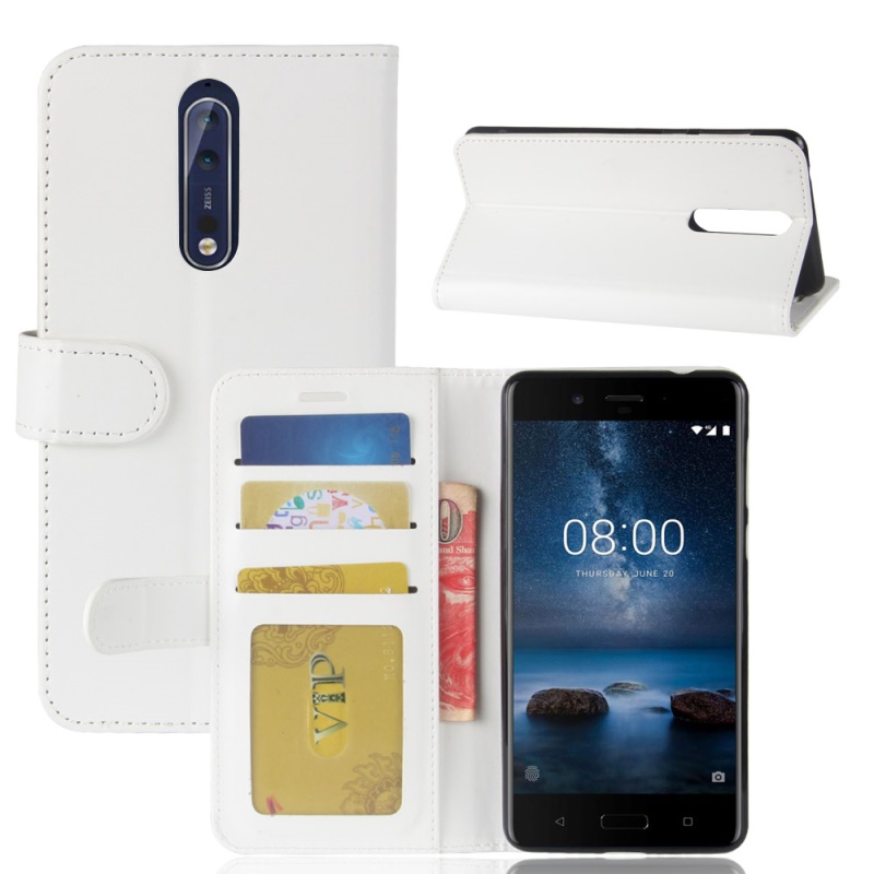 Case Nokia 8 #เคสฝาพับหนัง PU สไตล์กระเป๋าสตางค์ผิว Crazy Horse คุณภาพดีสวยงามราคาถูก