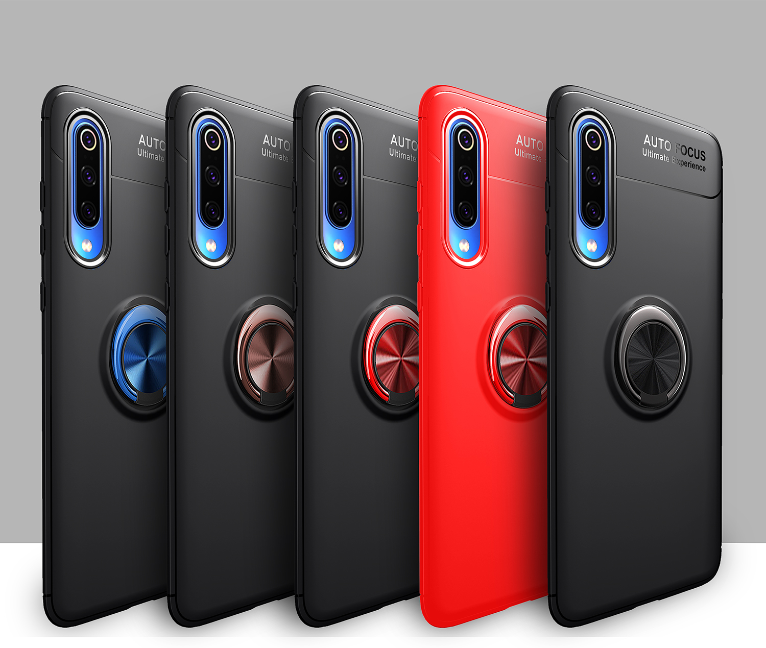Case Xiaomi Mi 9 #เคสฝาหลัง TPU Finger Ring Kickstand (Built-in Magnetic Metal Sheet)