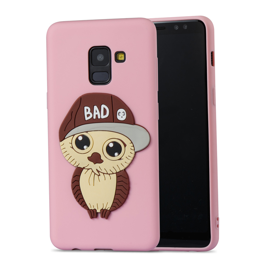 Case Samsung Galaxy A8+ (2018) #เคสฝาหลังนิ่มลายนกฮูกใส่หมวก 3D น่ารัก Cute 3D Owl with Cap Pattern Gel