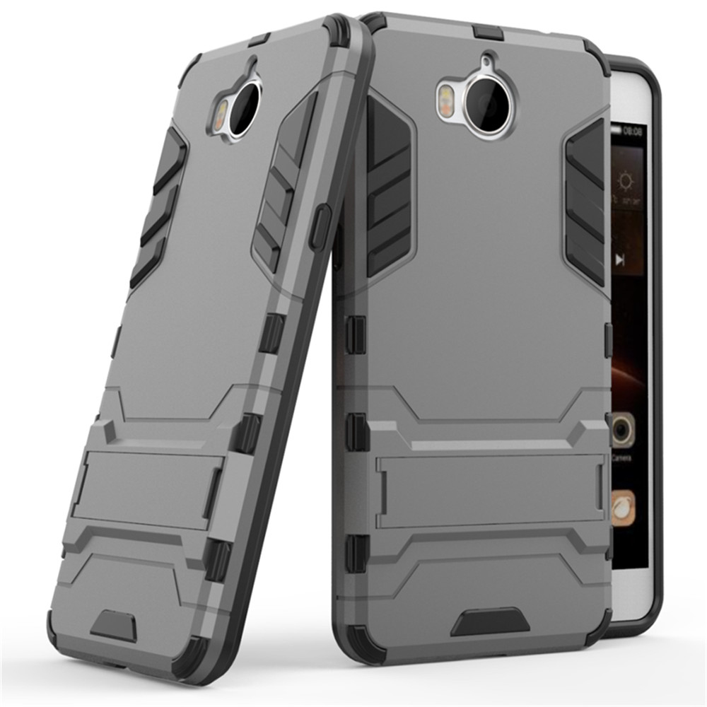 เคส Huawei Y5 (2017) 5นิ้ว #เคสฝาหลังไฮบริด พลาสติก +TPU มีขาตั้งในตัว