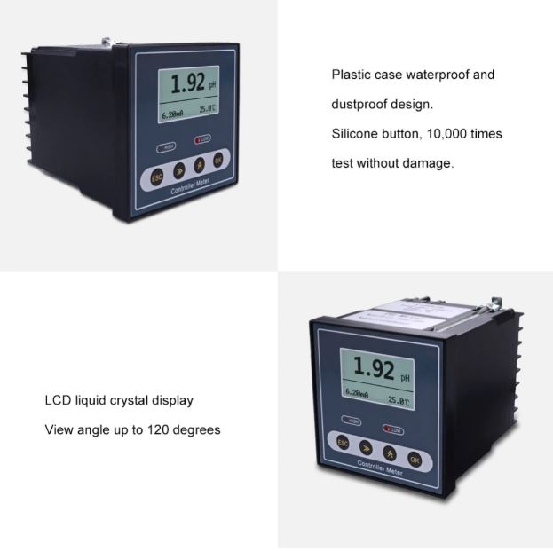 เครื่องวัดคุณภาพน้ำ ความเป็นกรด ด่าง ปุ๋ย PH Digital Industrial Ph /ORP Meter Sensor Electrode Probe