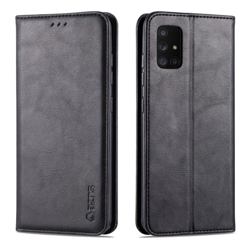 Case Samsung Galaxy A71 #เคสฝาพับ AZNS สไตล์ย้อนหนัง PU มีช่องเสียบการ์ด