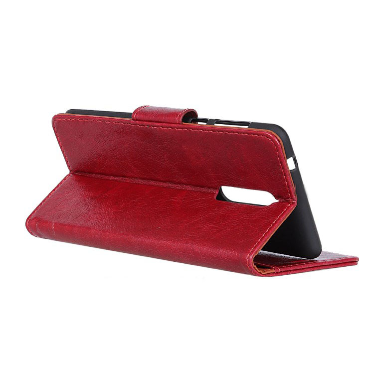 เคส Nokia 5.1 Plus #เคสฝาพับหนังแยกคุณภาพดี Textured Split Leather Wallet