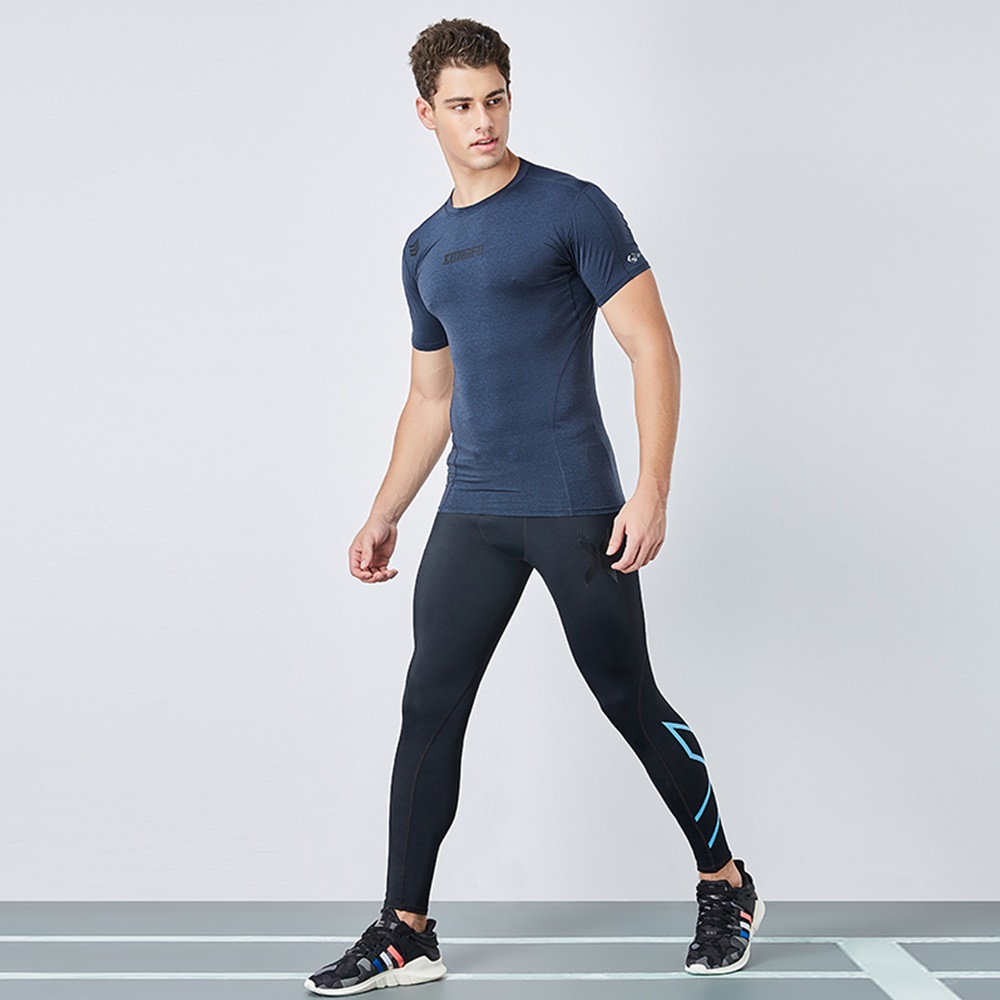 กางเกงรัดกล้ามเนื้อขายาว กางเกงวิ่งมาราธอน ผู้ชาย Running Compression Pants Tights Men Sports EVS(F13)