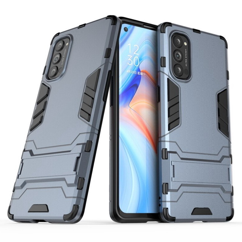Case OPPO Reno 4 Pro 5G #เคสฝาหลังพลาสติก ไฮบริด TPU + Kickstand