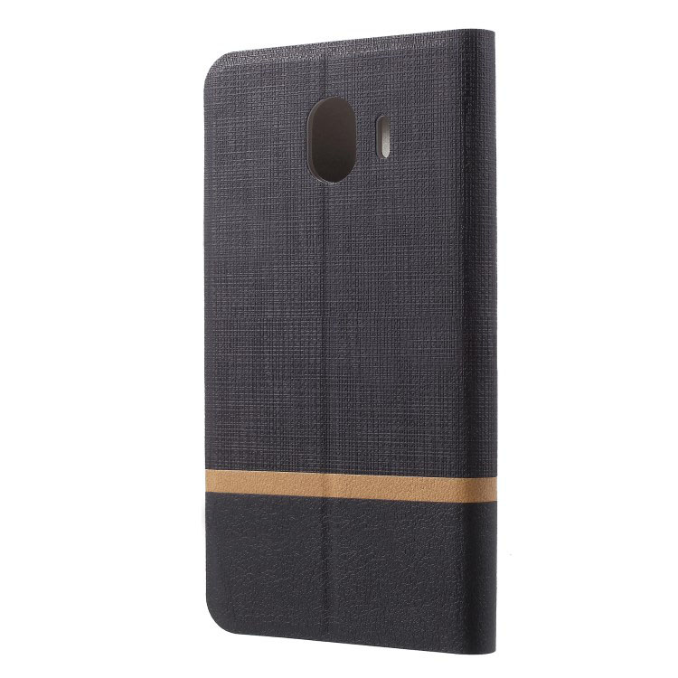 เคส Samsung Galaxy J4 (2018) #เคสฝาพับหนัง PU Contrast Color ปกเสริมด้วยแผ่นเหล็กคุณภาพดี