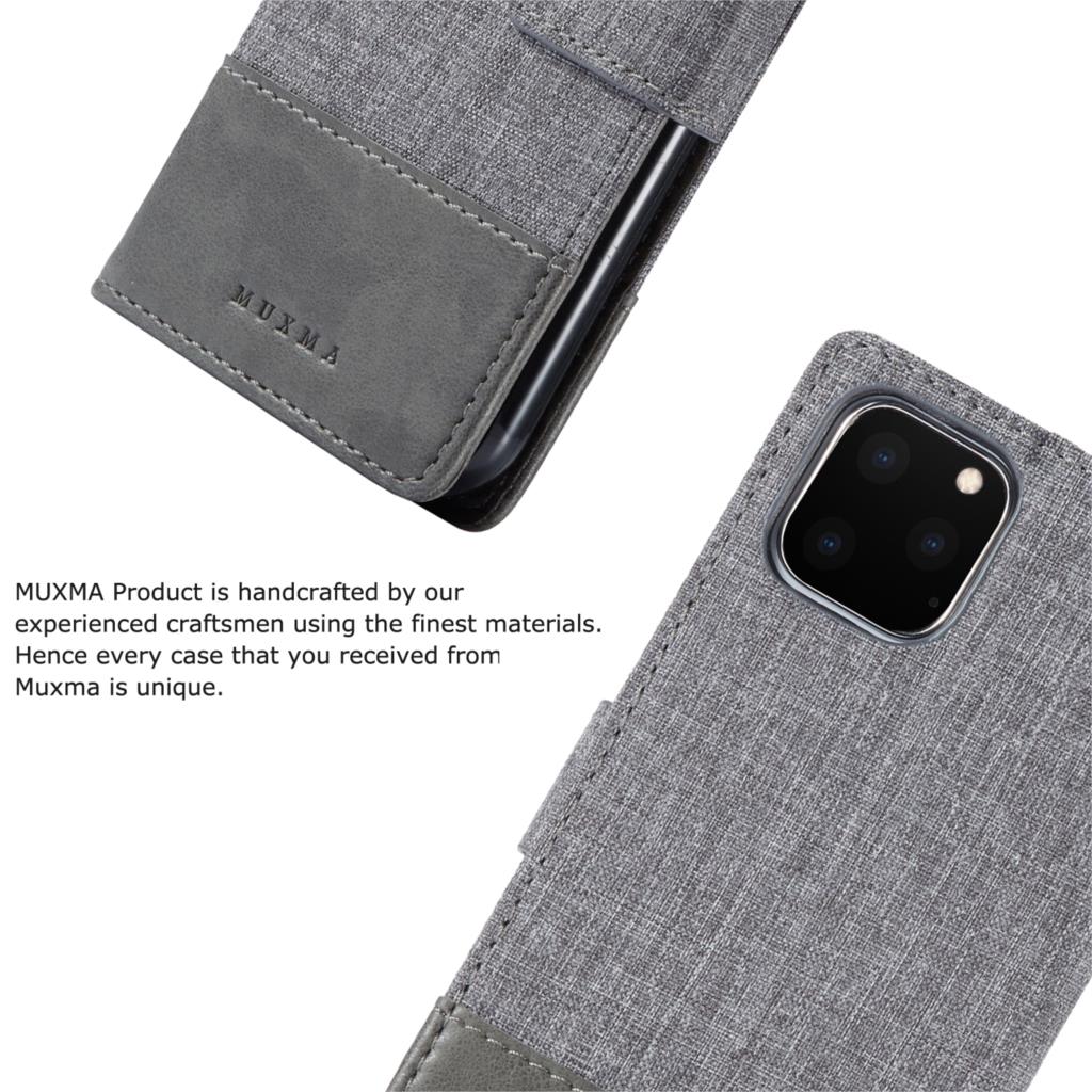 Case Samsung Galaxy Note 10 lite #เคสแบบฝาพับ MUXMA หนัง PU ออกแบบสีทูโทนตัดลายผ้า Canvas Splicing
