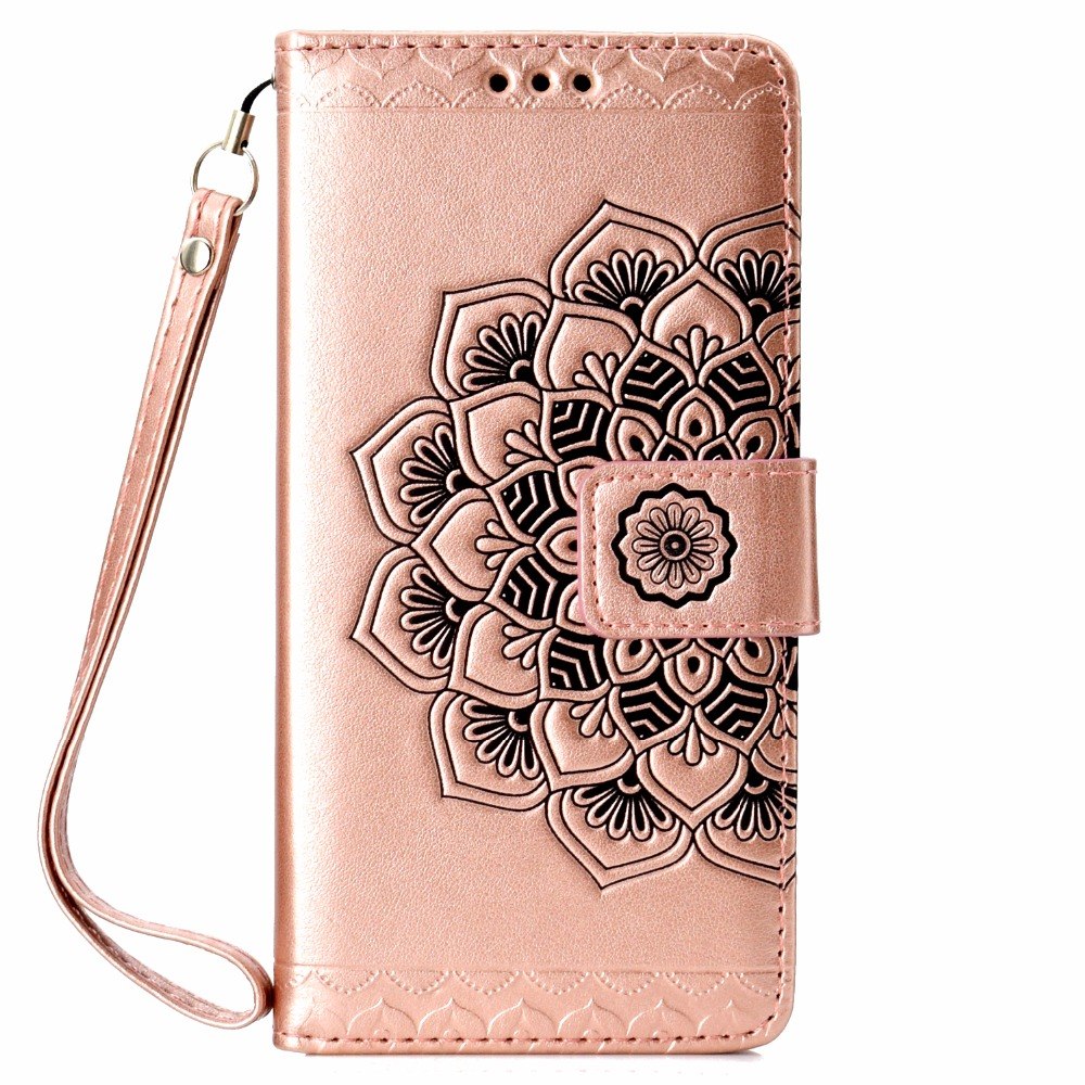 Case Samsung Galaxy A6+ (2018) #เคสฝาพับหนัง PU พิมพ์ลายแมนดาลา