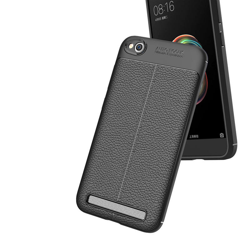 Case Xiaomi Redmi 5A #เคสฝาหลังผิวลิ้นจี่ช่วยป้องกันลายนิ้วมือและกันลื่นได้ดี