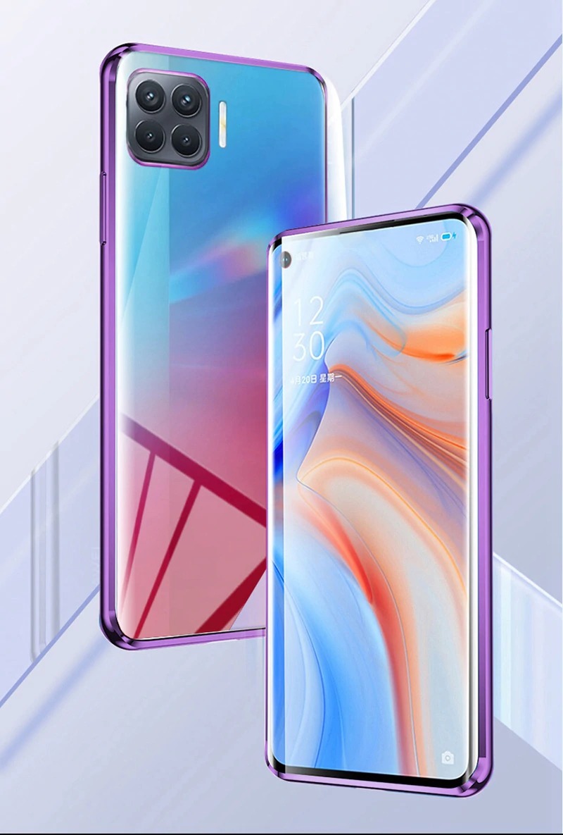 เคส OPPO A93 #เคสฝาครอบกระจกขอบโลหะดูดซับแม่เหล็ก Fully Protection Magnetic Adsorption Glass Metal Phone Protective