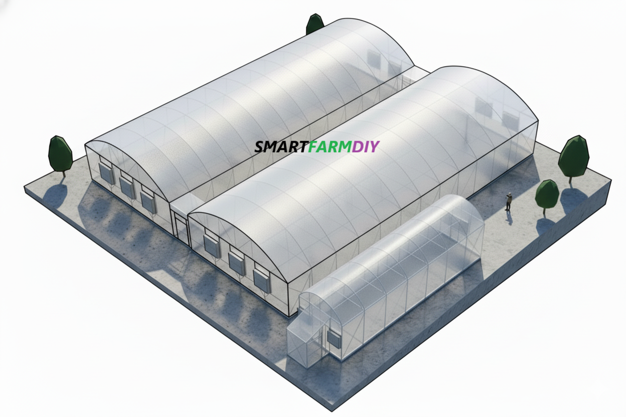 รับออกแบบผังฟาร์มโรงเรือนปลูกพืช แบบ City Future Farming (AI Generative Farming#4)
