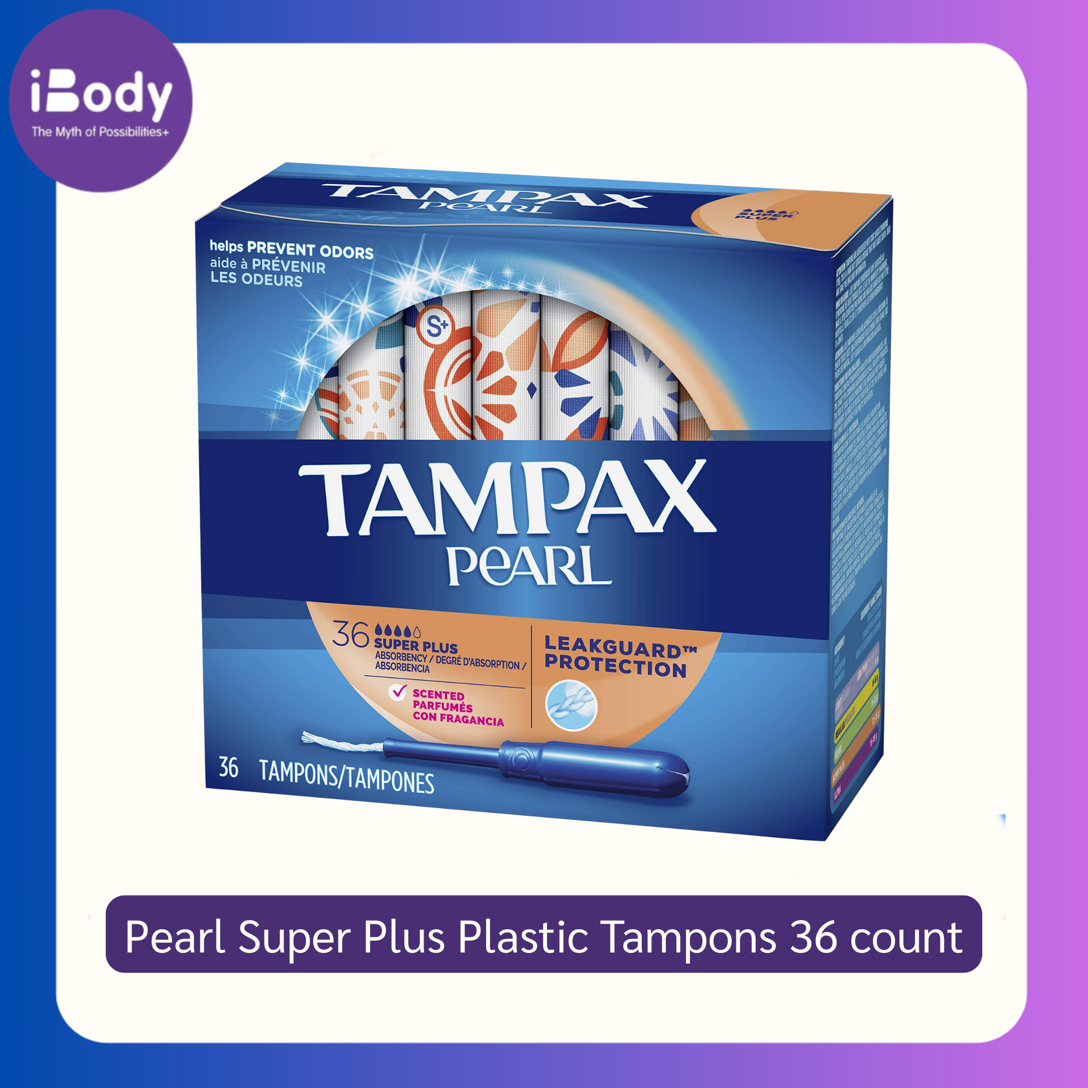 Tampax® Pearl Super Plus Plastic Tampons ผ้าอนามัยแบบสอด เหมาะกับวันมามากเป็นพิเศษ