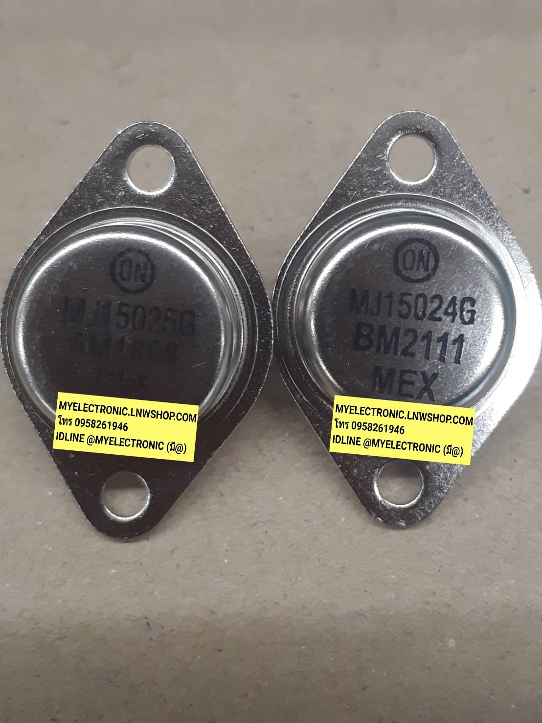 ขาย MJ15024G+MJ15025G ตัวถังTO-3ขายี่ห้อON-SEMI MJ15024 G + MJ15025 G ทรานซฺิสเตอร์ TRANSISTOR ราคา คู่ละ . . . . หน่วย . บาท