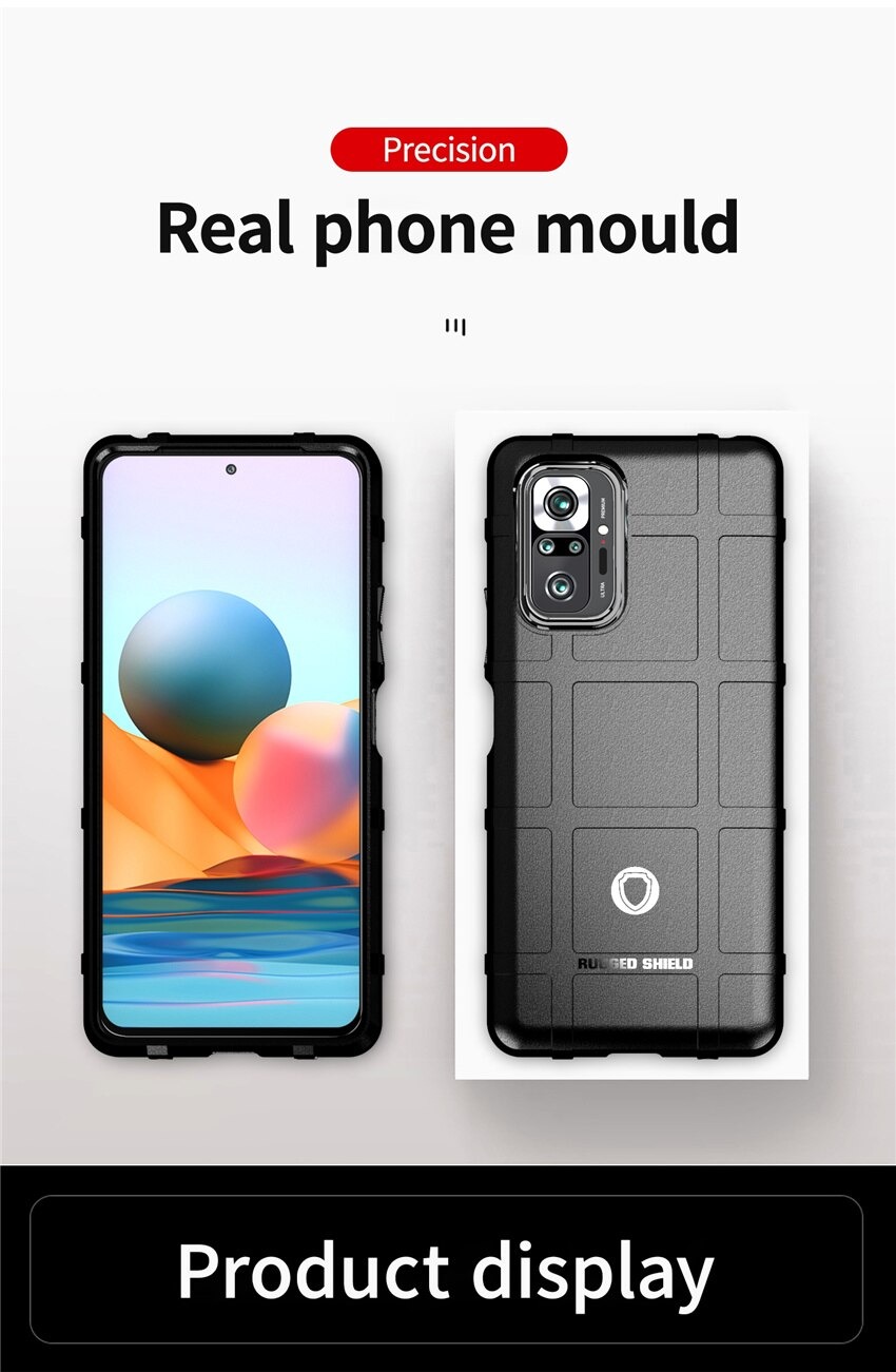 เคส Redmi Note 10 Pro #เคสฝาหลัง Rugged Shield Series Soft Silicone Shock Absorption Matte กันกระแทก