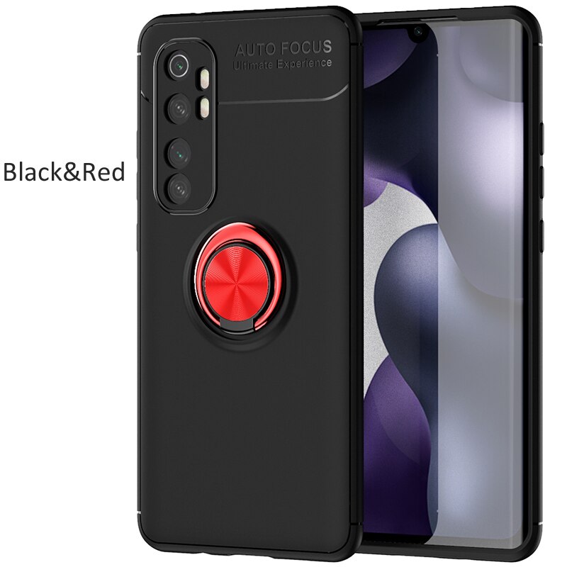 Case Xiaomi Mi Note 10 Lite #เคสฝาหลัง TPU Finger Ring Kickstand (แผ่นโลหะแบบ Built-in)