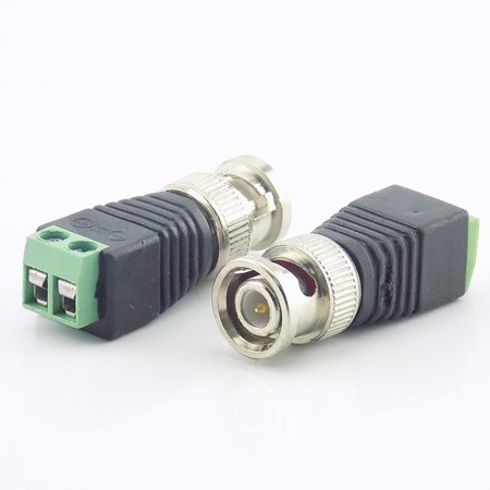 หัวต่อสาย BNC Connector คอนเนกเตอร์ Green sticks indicate + Positive and Negative.