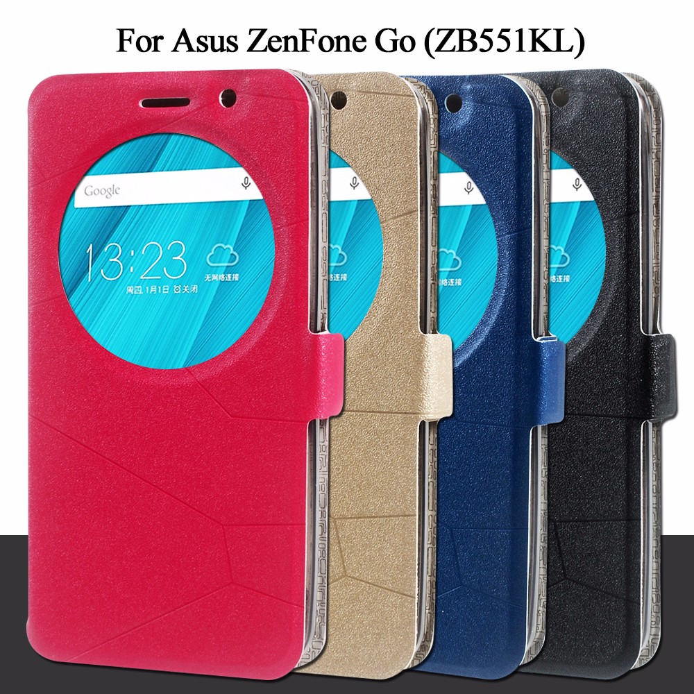 Case Asus ZenFone Go ZB551KL #เคสฝาหลังหนัง PU มีช่องวิวสีสันสวยงามสดใส