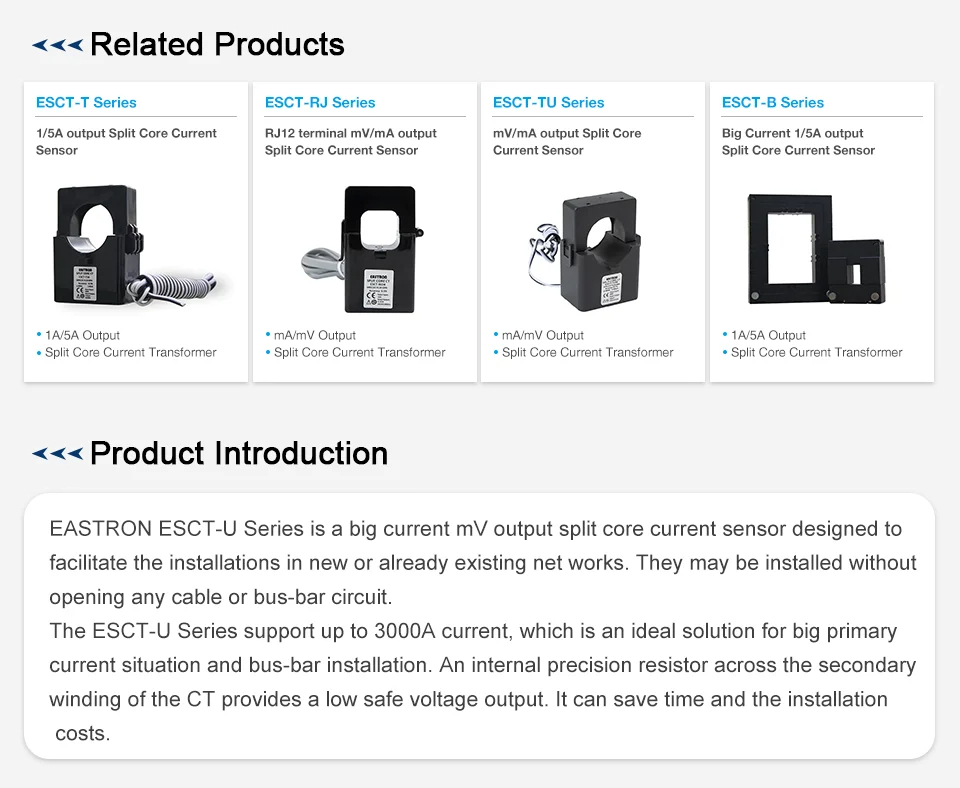 สายคล้องCT (ESCT-U series 630-2500A/0.333V split core current transformer)