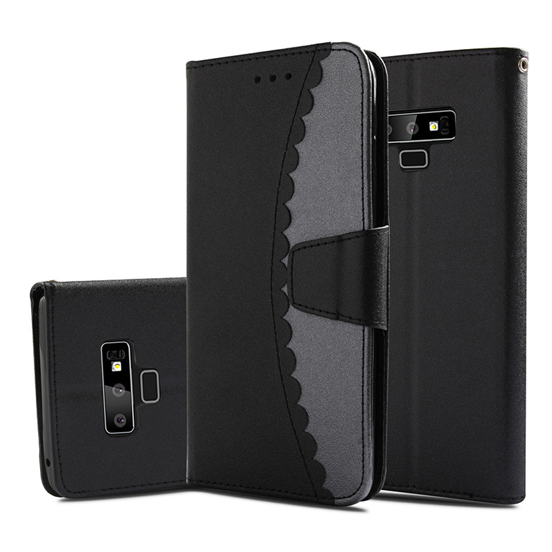 เคส Samsung Galaxy Note 9 #เคสฝาพับแบบกระเป๋าสตางค์สองสี Bi-color Splicing Leather Wallet