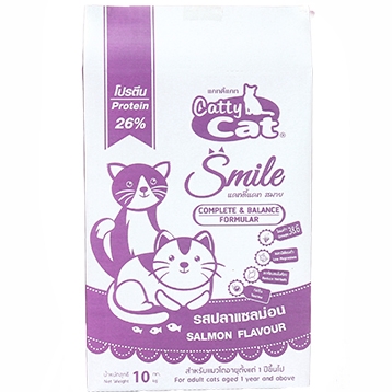 Catty Cat อาหารแมวเม็ด รสแซลมอน 10kg. FT22