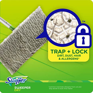 Swiffer® Dry Sweeping Cloth or Wet Mopping Cloth อุปกรณ์ทำความสะอาดพื้น ไม้ถูพื้น ไม้ม็อบ แผ่นถูแบบแห้งและแบบเปียก