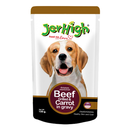 Jerhigh เปียกแบบซอง รสเนื้อวัว+แครอท