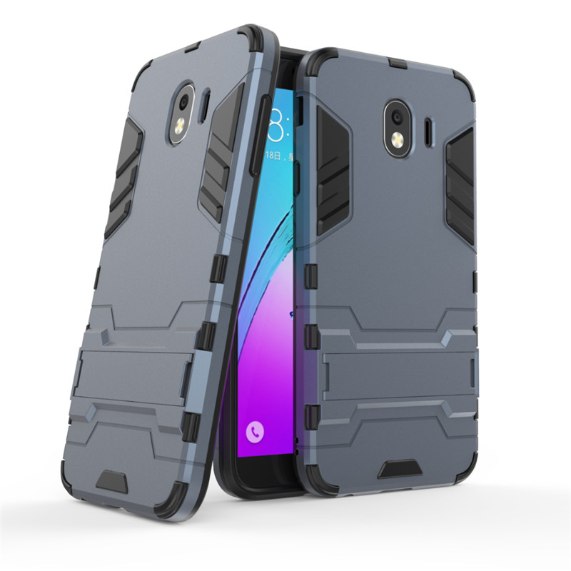 เคส Samsung Galaxy J4 (2018) #เคสฝาหลังพลาสติก ไฮบริด TPU + Kickstand