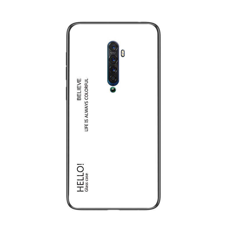 Case OPPO Reno 2 #เคสฝาหลัง Gradient Color Glass + PC + TPU Hybrid Case