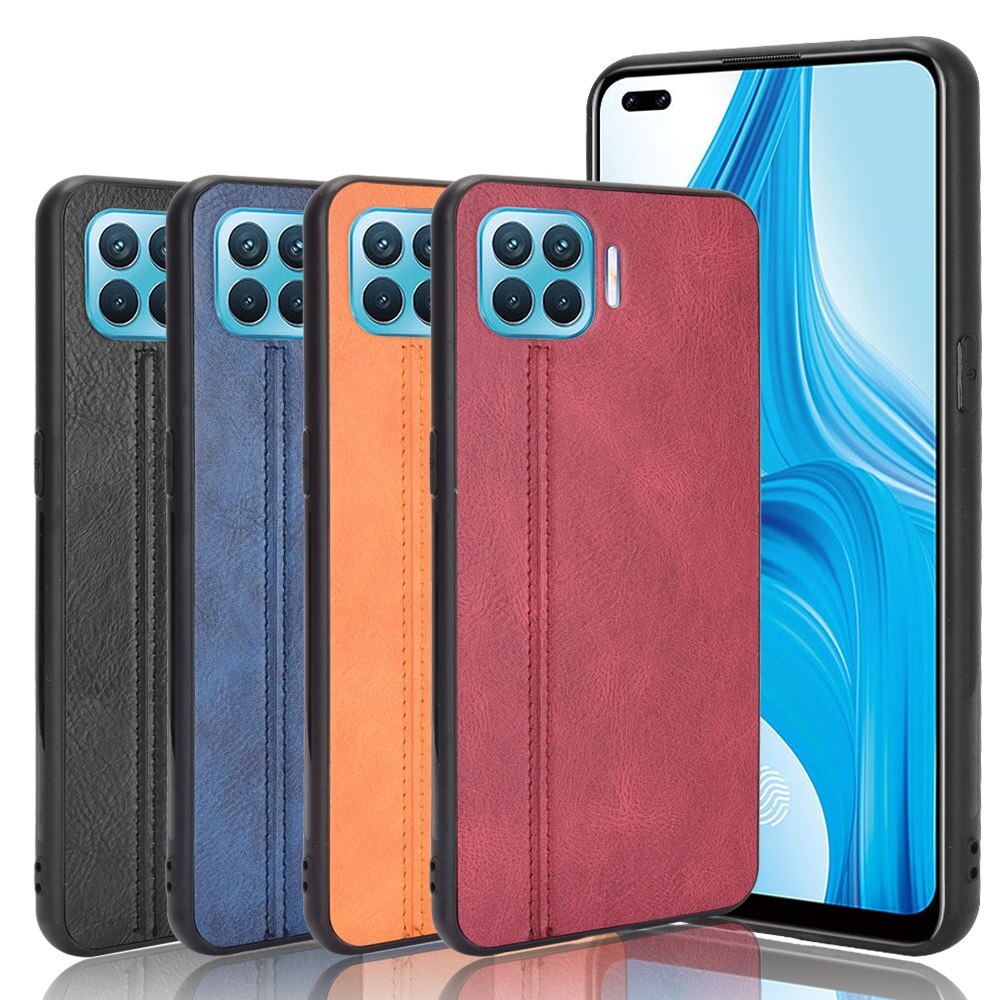Case OPPO A93 #เคสฝาหลังเคลือบหนัง PU